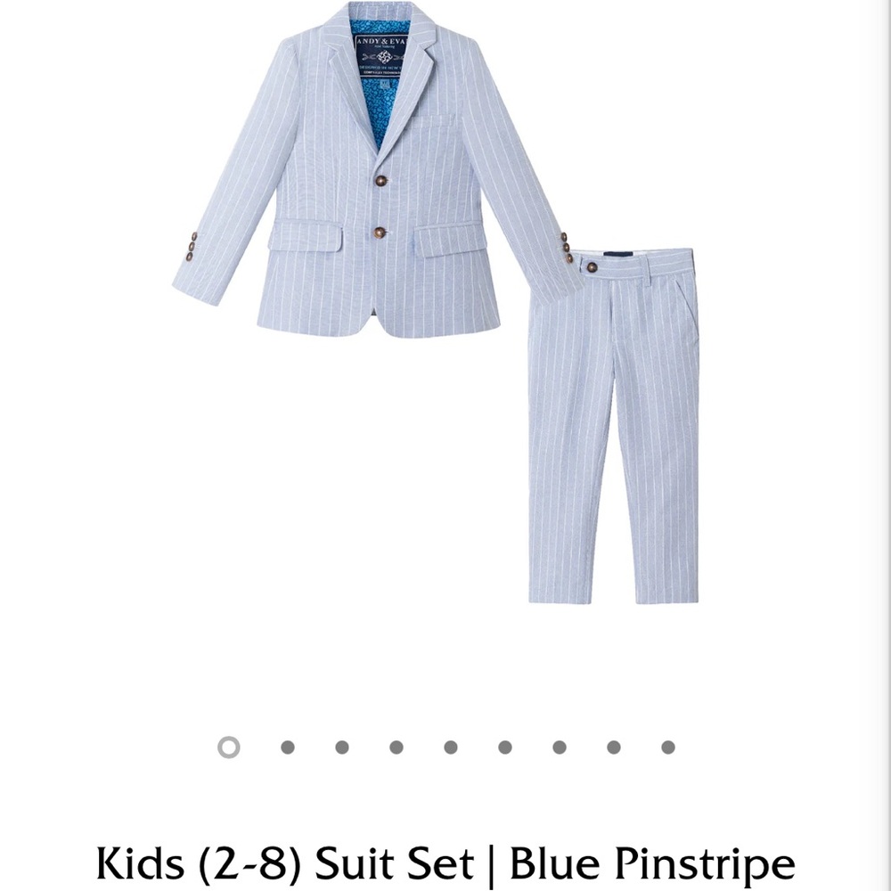 BRAND NEW WITH TAGS Andy & Evan Blue Pinstripe Kids Suit Set 2T